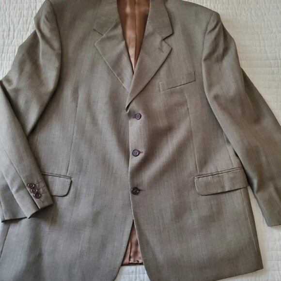 MEN'S BLAZER AND VEST SIZE R48 TODAY'S MAN MADE IN ITALY LIGHT OLIVE GREEN - Picture 4 of 14